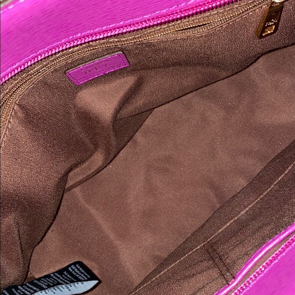 Lauren Ralph Lauren Bag Logo Purple Leather Tote - Picture 3 of 7